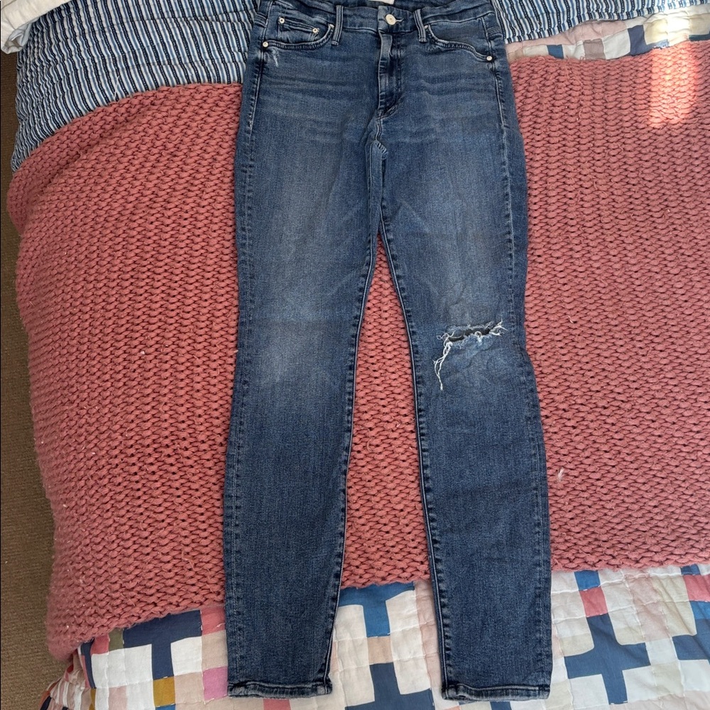 MOTHER Blue Denim Jeans - High Waisted Looker